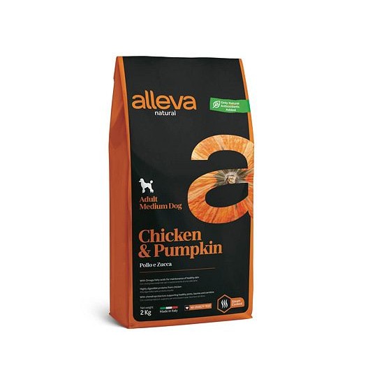 Alleva NATURAL CHICKEN & PUMPKIN ADULT MEDIUM DOG 12kg
