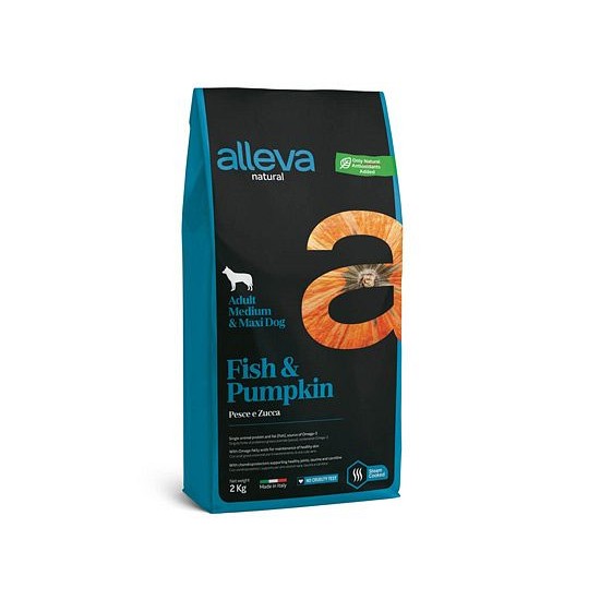 Alleva NATURAL FISH & PUMPKIN ADULT MEDIUM - MAXI DOG 12kg
