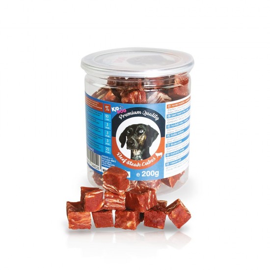 KidDog Beef Steak Cubes 200gr