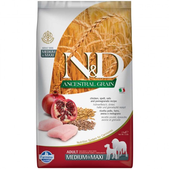 N&D Low Grain Chicken & Pomegranate Adult Medium & Maxi 2,5kg