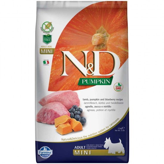 N&D Grain Free Pumpkin Lamb & Blueberry Adult Mini 2,5kg