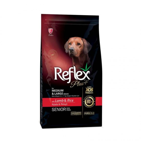 Ξηρά Τροφή Σκύλου Reflex Plus Medium & Large Senior Αρνί 15kg