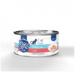 Υγρή Τροφή Γάτας Egeo Cat Adult Τόνος με Καβούρι σε Σάλτσα 70gr